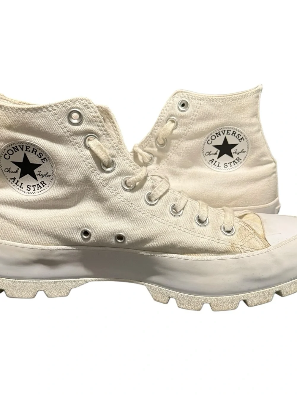Converse Chuck Taylor All Star Hi Lugged High Top White Shoes Women's 10.5